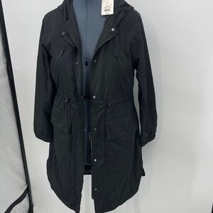 A NEW DAY WATER RESISTANT Women's SIZE  M Black Utility/Rain/ Lined coat NWT